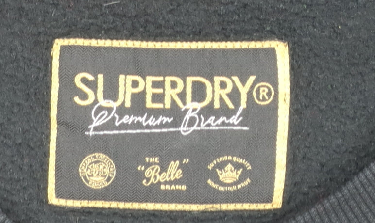 Womens UK Size 16 Superdry Black Pullover Sweatshirt