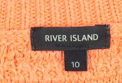 Womens UK Size 10 River Island Orange Pullover Jumper