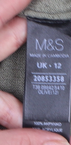 Womens UK Size 12 Marks and Spencer Green Cardigan Jumper