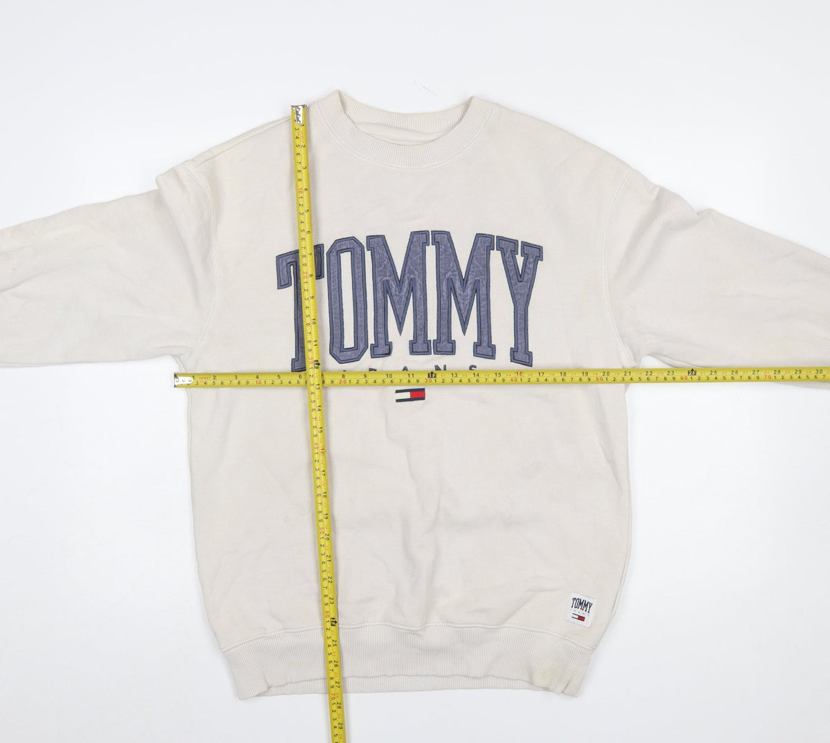 Mens UK Size S Tommy Jeans Beige Pullover Sweatshirt