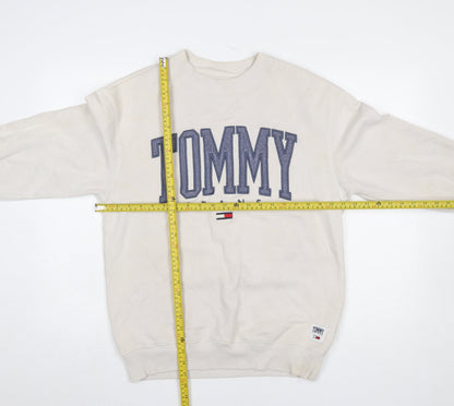 Mens UK Size S Tommy Jeans Beige Pullover Sweatshirt