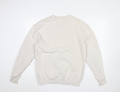 Mens UK Size S Tommy Jeans Beige Pullover Sweatshirt