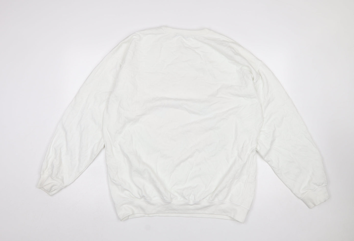 Womens UK Size L Boohoo White Pullover Sweatshirt