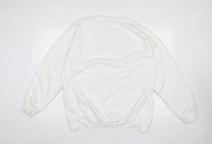 Womens UK Size L Boohoo White Pullover Sweatshirt