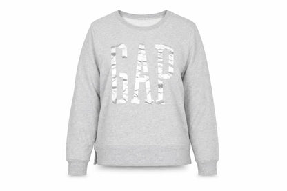 Gap Womens Grey Logo Pullover Sweatshirt Size XL Cotton Blend