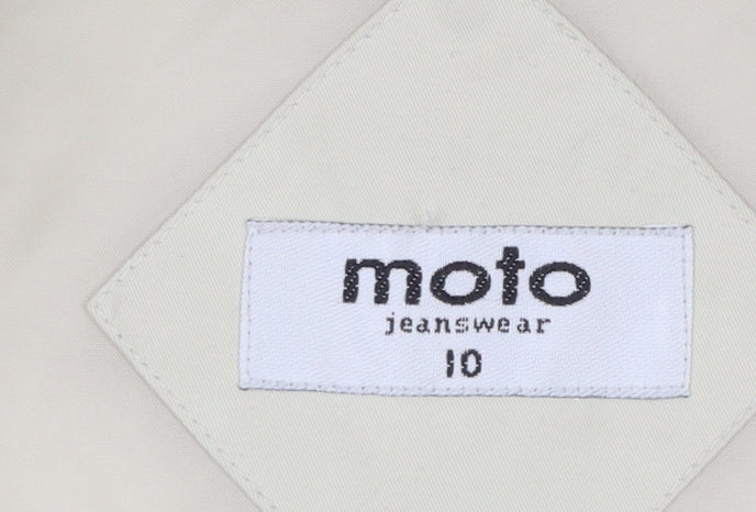 Womens UK Size 10 Moto Jeanswear Beige Puffer Jacket