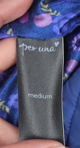 Womens UK Size M Marks and Spencer Blue Quilted Coat