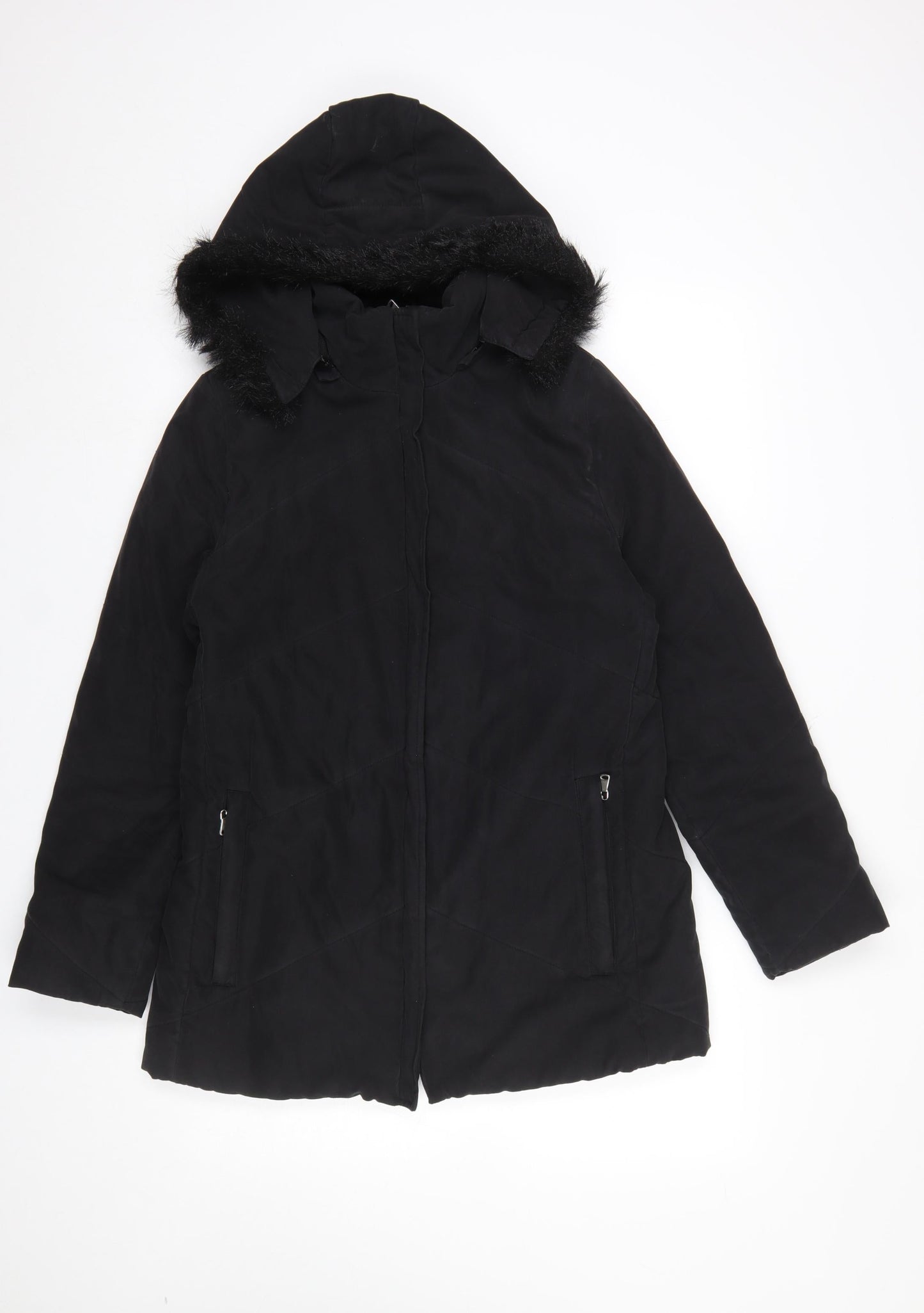 Womens UK Size 10 Berkertex Black Parka Coat
