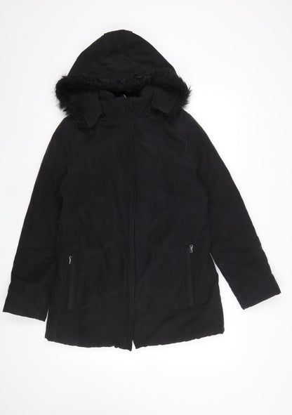 Womens UK Size 10 Berkertex Black Parka Coat