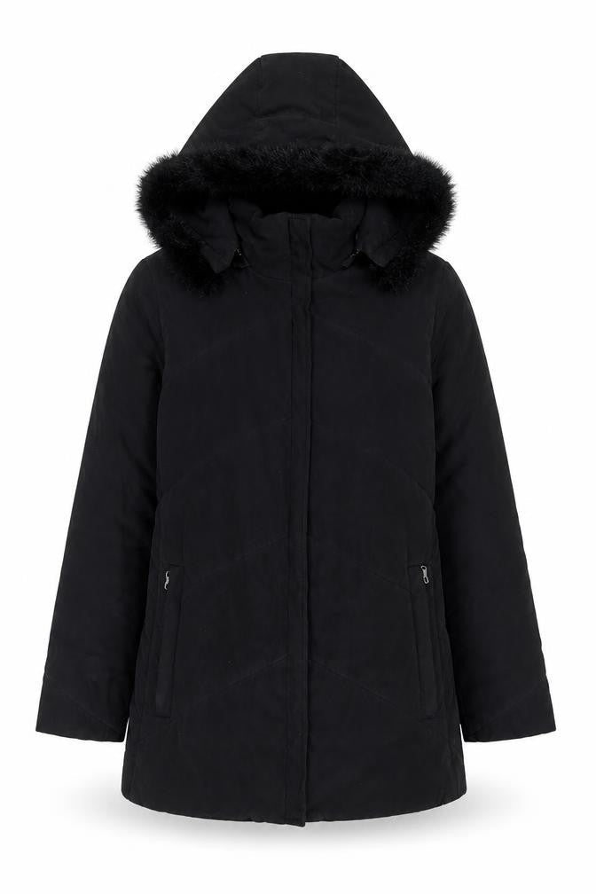 Womens UK Size 10 Berkertex Black Parka Coat