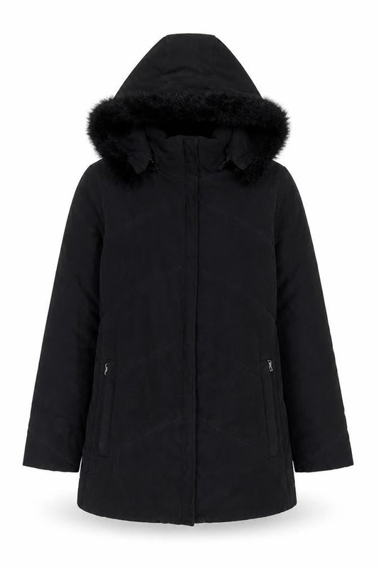 Womens UK Size 10 Berkertex Black Parka Coat