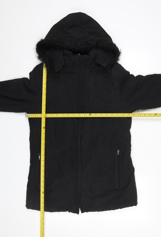 Womens UK Size 10 Berkertex Black Parka Coat
