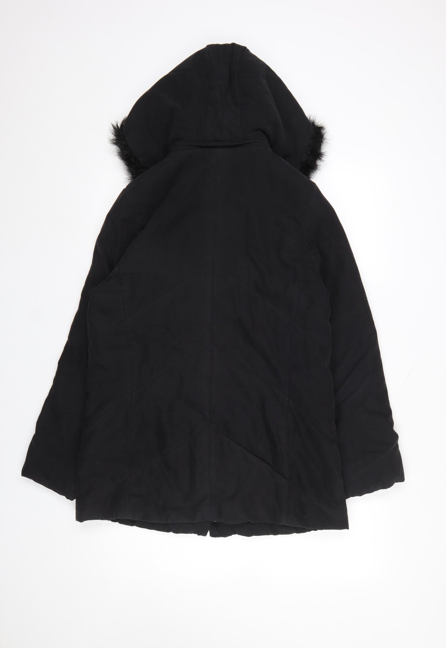 Womens UK Size 10 Berkertex Black Parka Coat