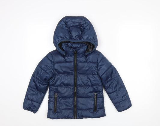 Boys UK Size 5-6 Years Mango Blue Puffer Jacket