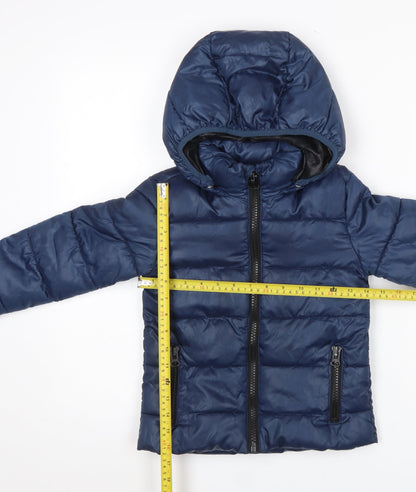 Boys UK Size 5-6 Years Mango Blue Puffer Jacket