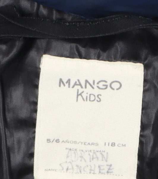 Boys UK Size 5-6 Years Mango Blue Puffer Jacket