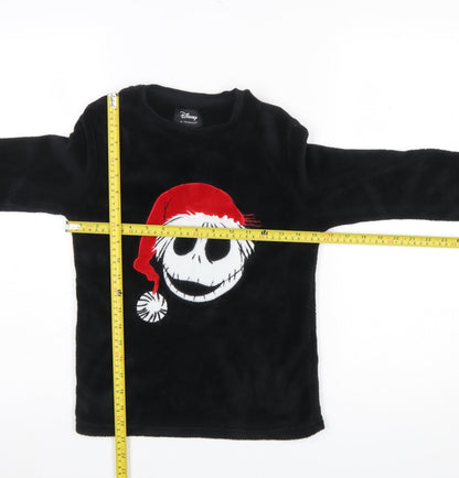 Disney Girls Black Jack Skellington Fleece Pyjama Top 9-10 Years