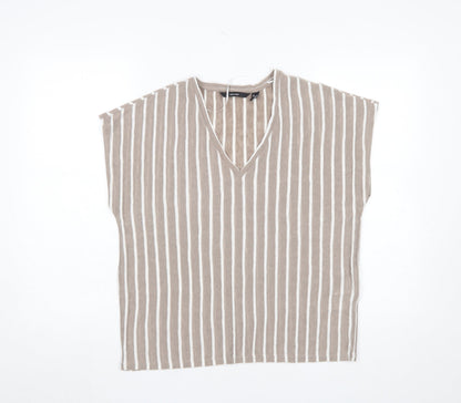 Womens UK Size L VERO MODA Beige Basic Blouse