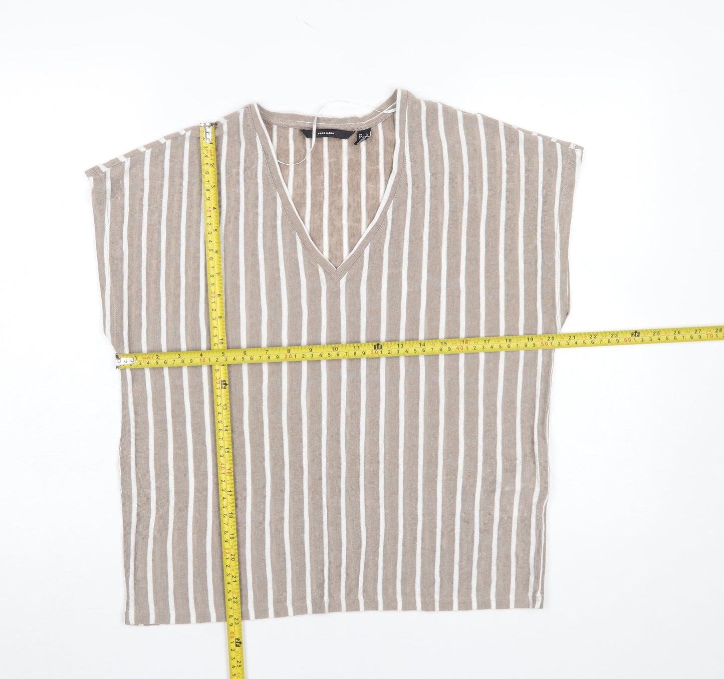 Womens UK Size L VERO MODA Beige Basic Blouse