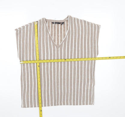 Womens UK Size L VERO MODA Beige Basic Blouse