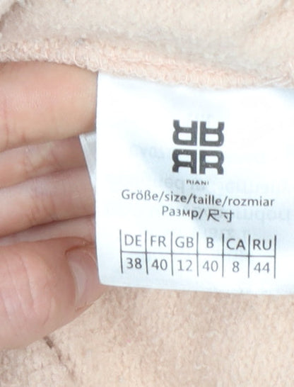 Womens UK Size 12 Riani Beige Full Zip Hoodie