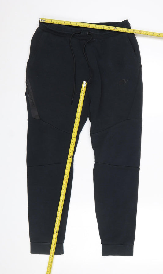 Womens UK Size M Nike Regular Fit Sweatpants Black Trousers