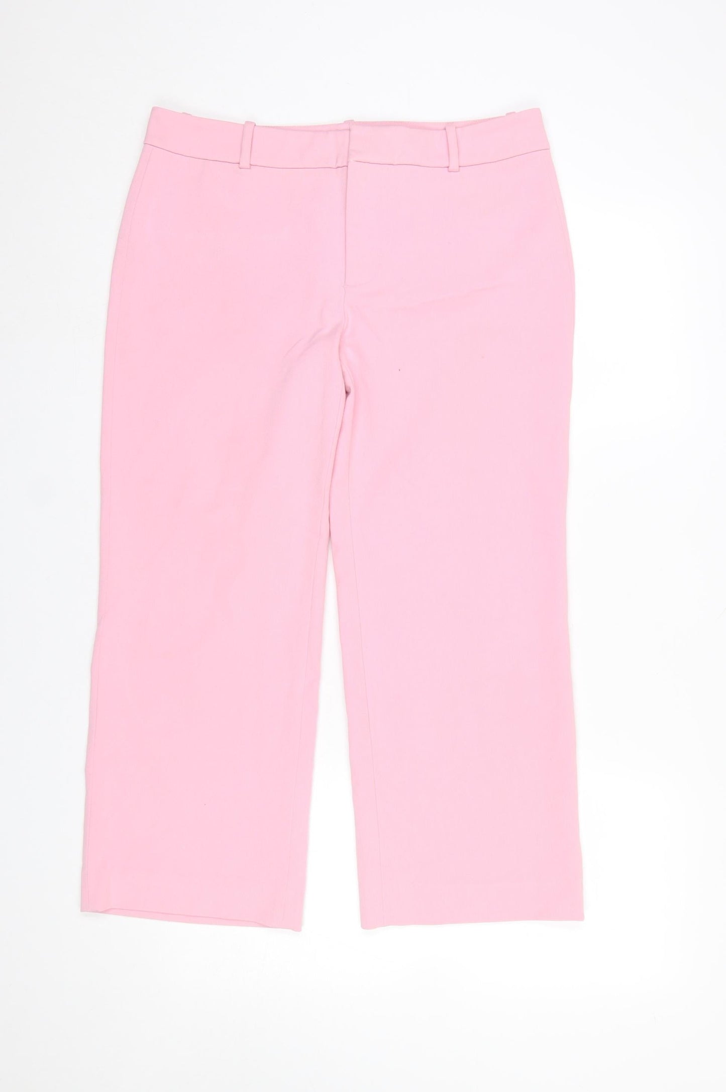 Womens UK Size 12 Zara Slim Fit Business Casual Workwear Pink Trousers