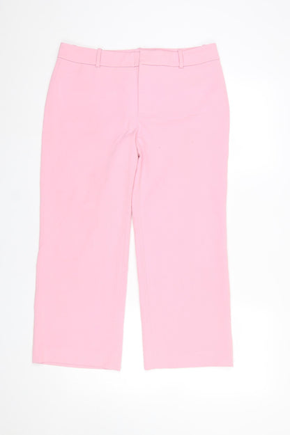 Womens UK Size 12 Zara Slim Fit Business Casual Workwear Pink Trousers