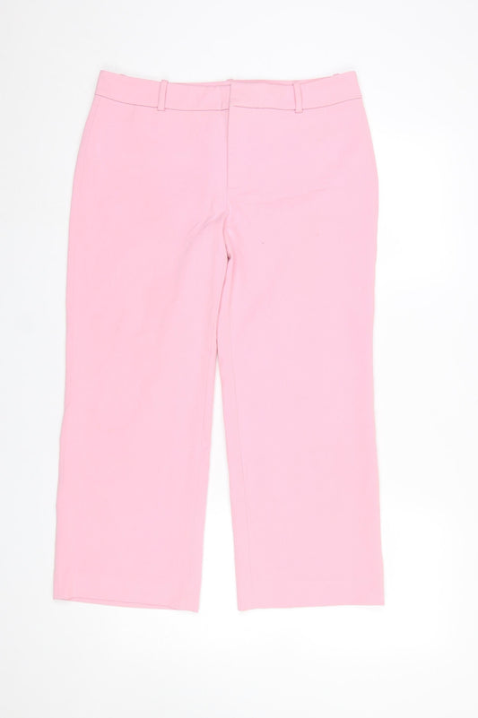 Womens UK Size 12 Zara Slim Fit Business Casual Workwear Pink Trousers