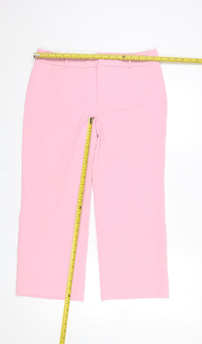 Womens UK Size 12 Zara Slim Fit Business Casual Workwear Pink Trousers