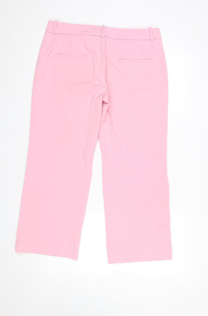 Womens UK Size 12 Zara Slim Fit Business Casual Workwear Pink Trousers