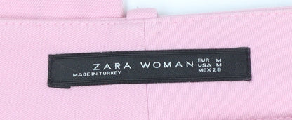 Womens UK Size 12 Zara Slim Fit Business Casual Workwear Pink Trousers