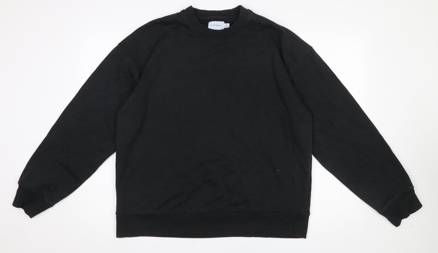 Mens UK Size M Topman Black Pullover Sweatshirt