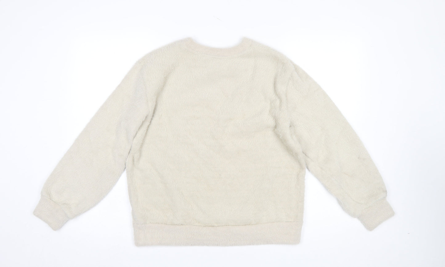 Womens UK Size S Marks and Spencer Beige Pullover Sweatshirt
