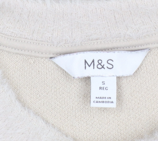 Womens UK Size S Marks and Spencer Beige Pullover Sweatshirt