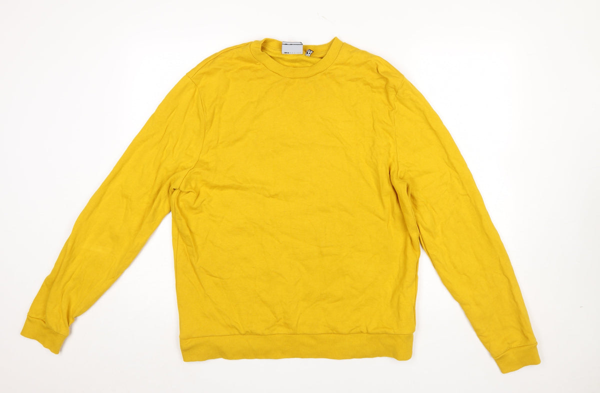 Mens UK Size L ASOS DESIGN Yellow Pullover Sweatshirt