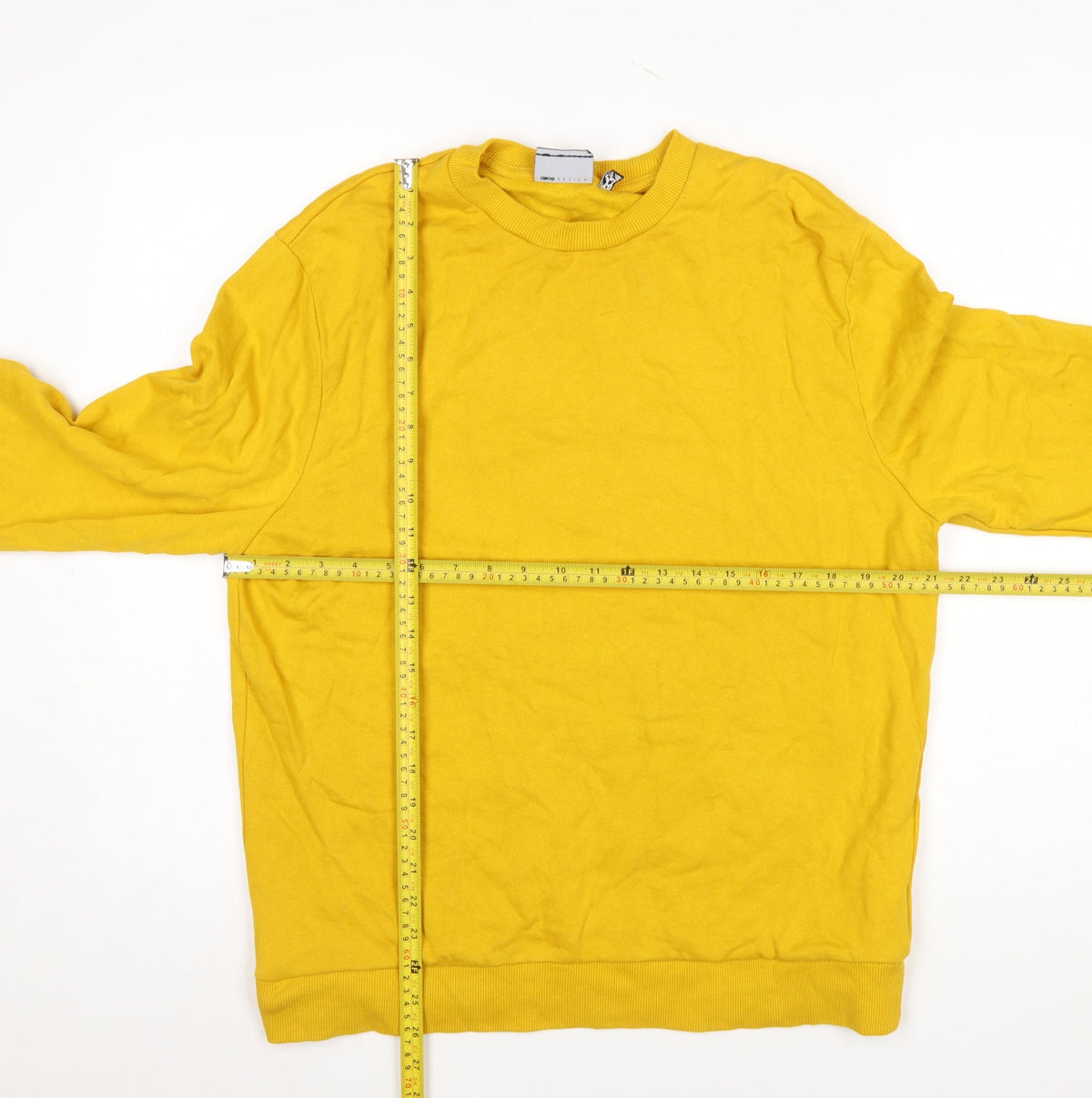 Mens UK Size L ASOS DESIGN Yellow Pullover Sweatshirt