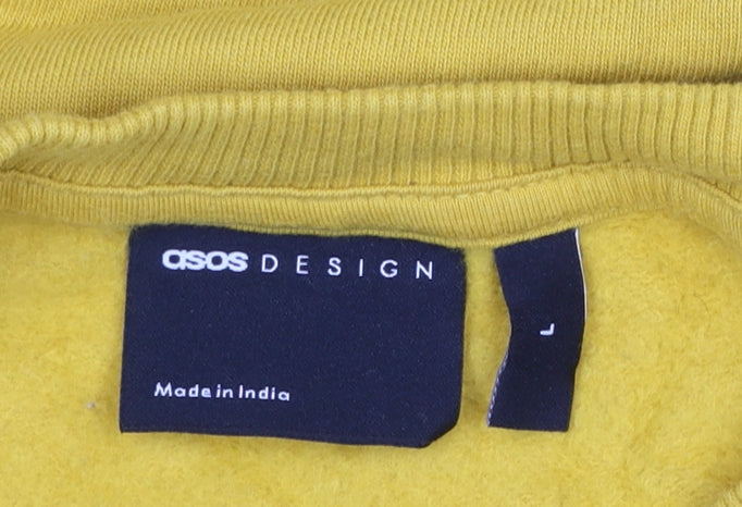 Mens UK Size L ASOS DESIGN Yellow Pullover Sweatshirt
