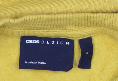 Mens UK Size L ASOS DESIGN Yellow Pullover Sweatshirt
