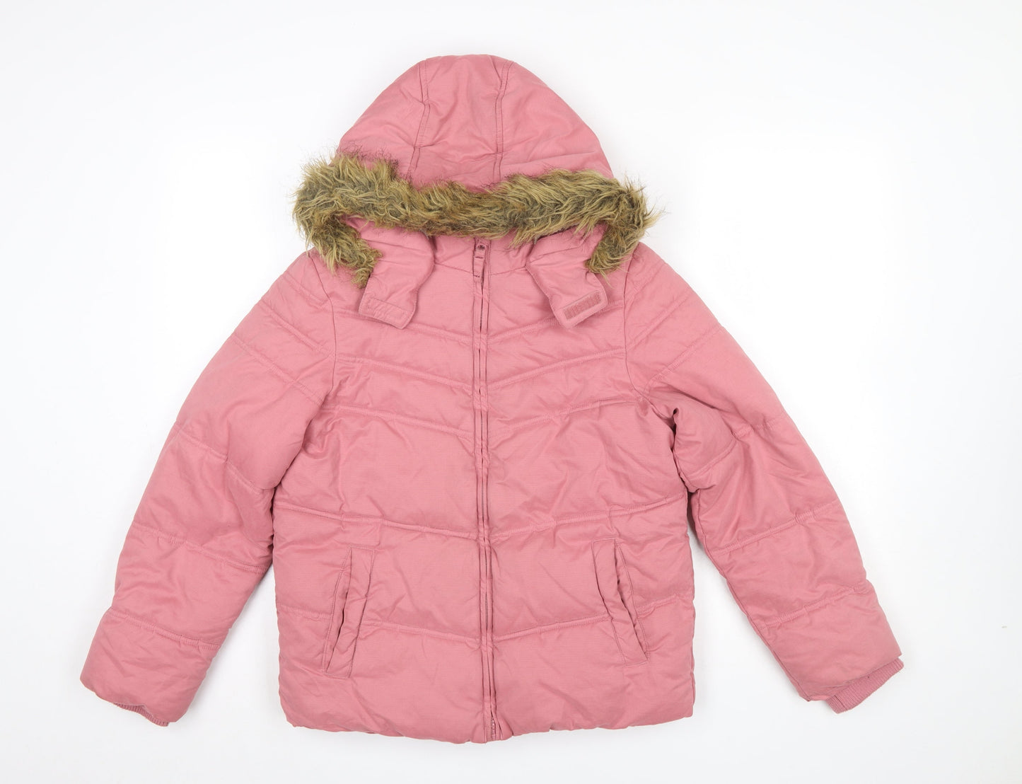 Girls UK Size 12-13 Years FatFace Pink Puffer Jacket