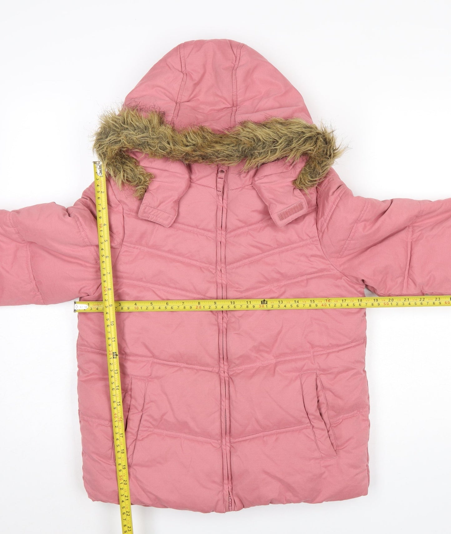 Girls UK Size 12-13 Years FatFace Pink Puffer Jacket