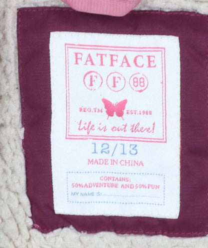 Girls UK Size 12-13 Years FatFace Pink Puffer Jacket