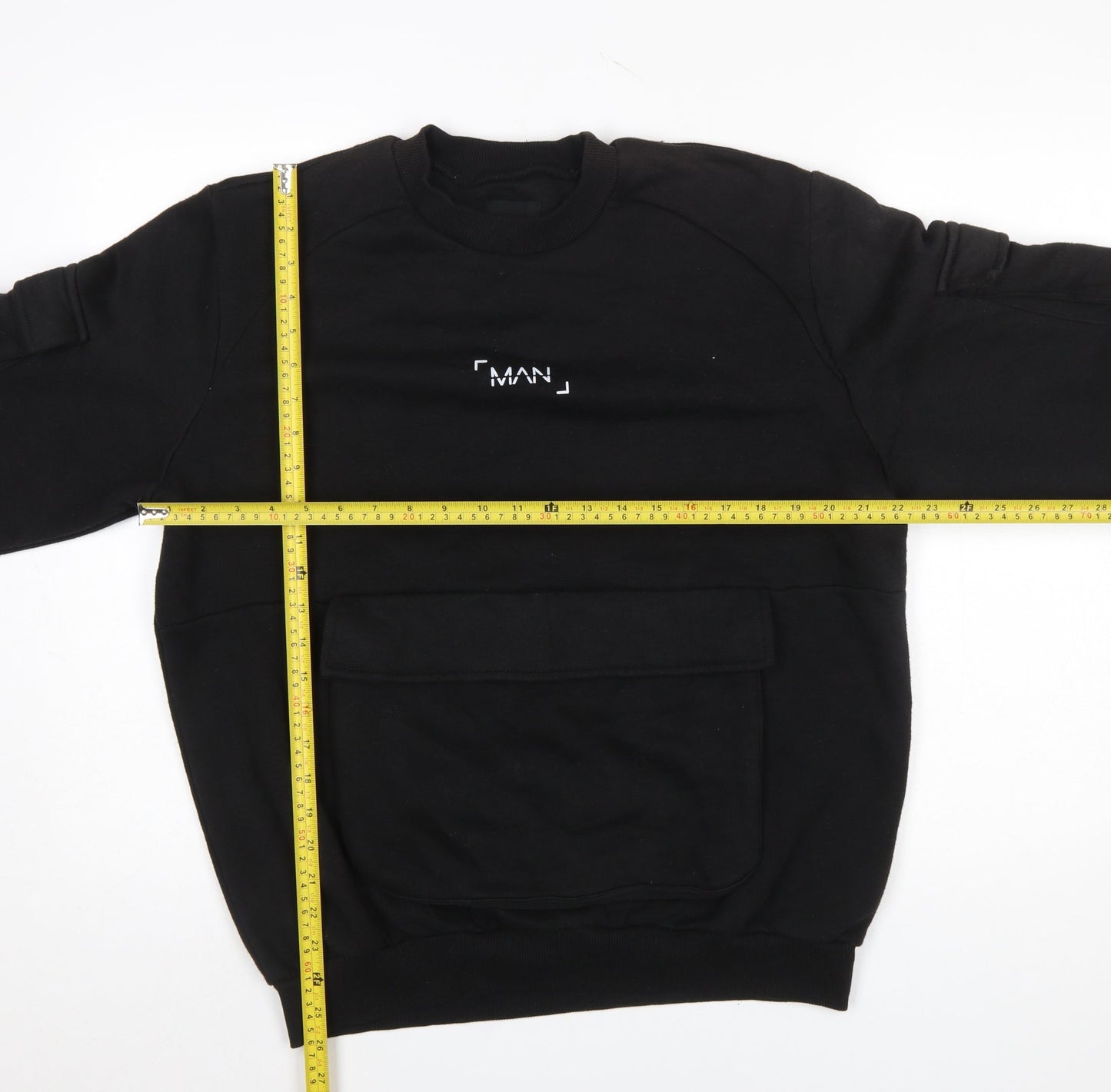 Mens UK Size S boohooMAN Black Pullover Sweatshirt