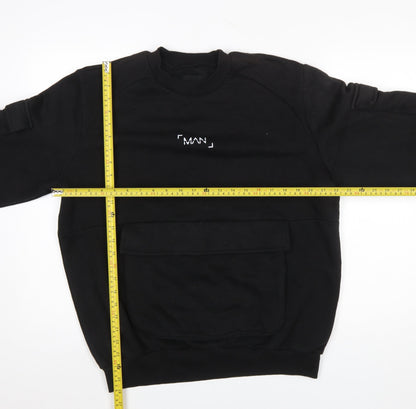 Mens UK Size S boohooMAN Black Pullover Sweatshirt