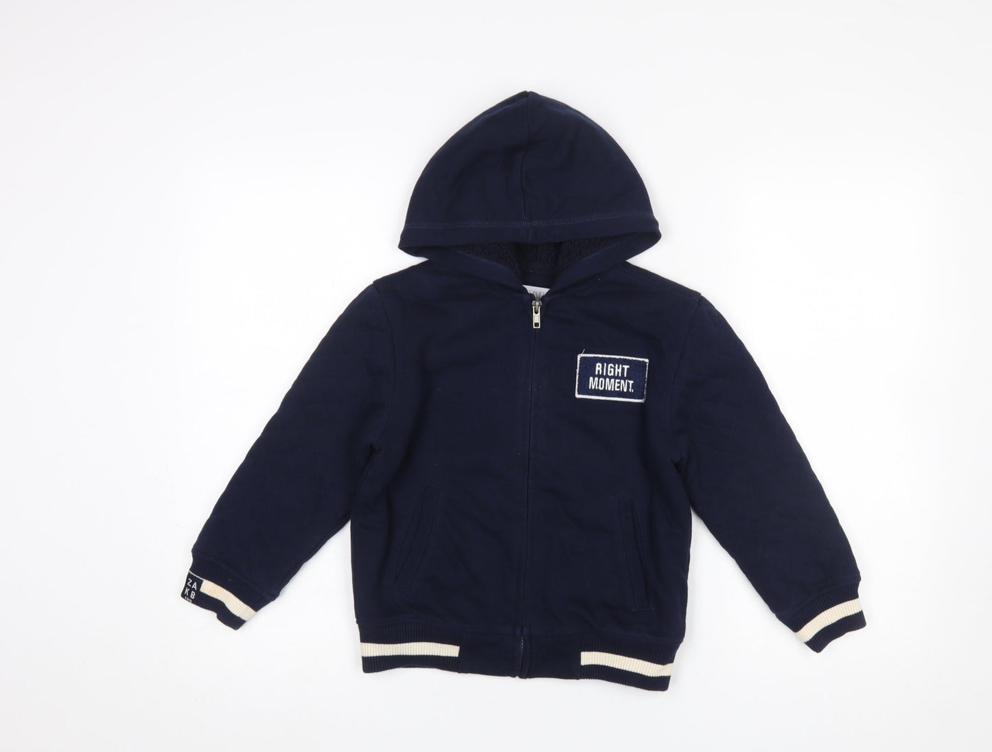 Boys UK Size 7 Years Zara Blue Full Zip Hoodie