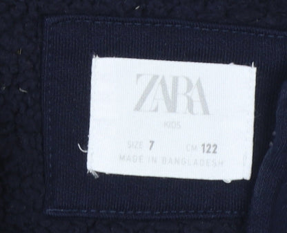Boys UK Size 7 Years Zara Blue Full Zip Hoodie
