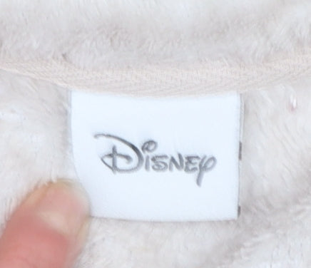 Disney Winnie the Pooh Women Beige Fleece Long Sleeve Pyjama Top Size 12-14