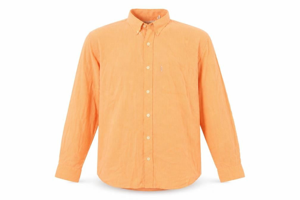 Heavy Construction Men’s Orange Check Cotton Button-Up Shirt XL