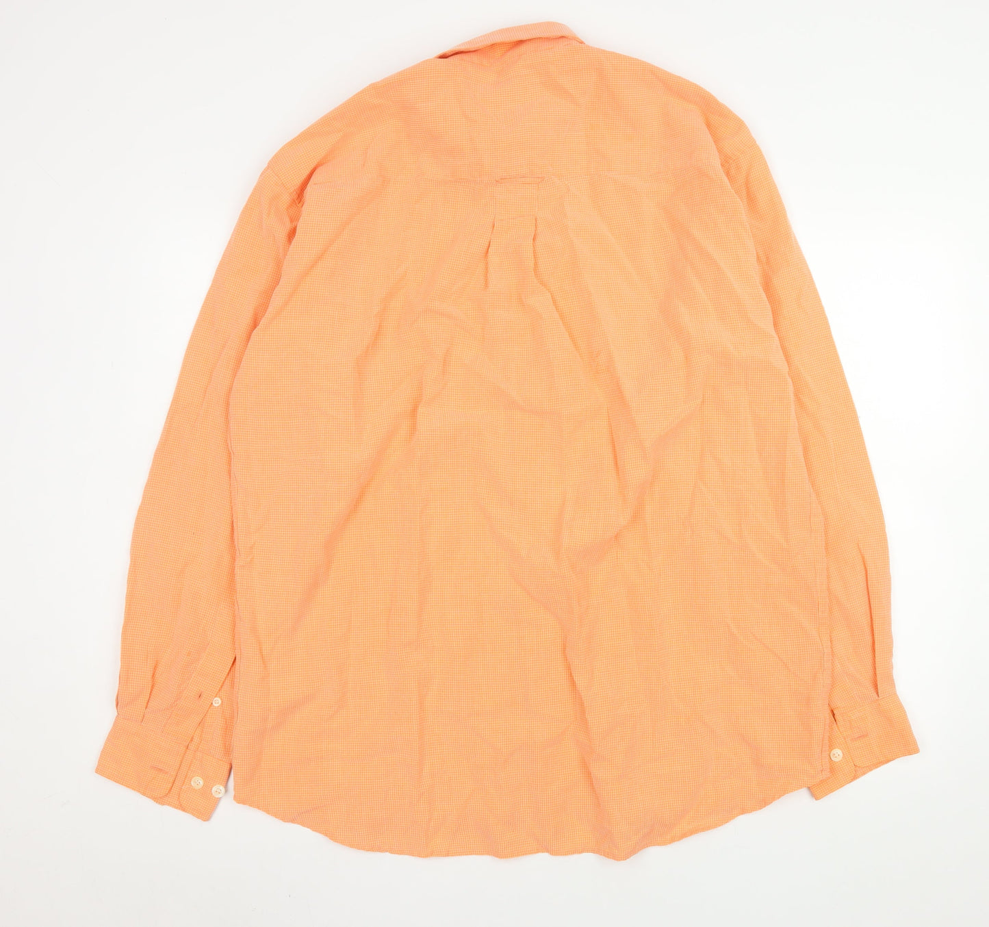 Heavy Construction Men’s Orange Check Cotton Button-Up Shirt XL