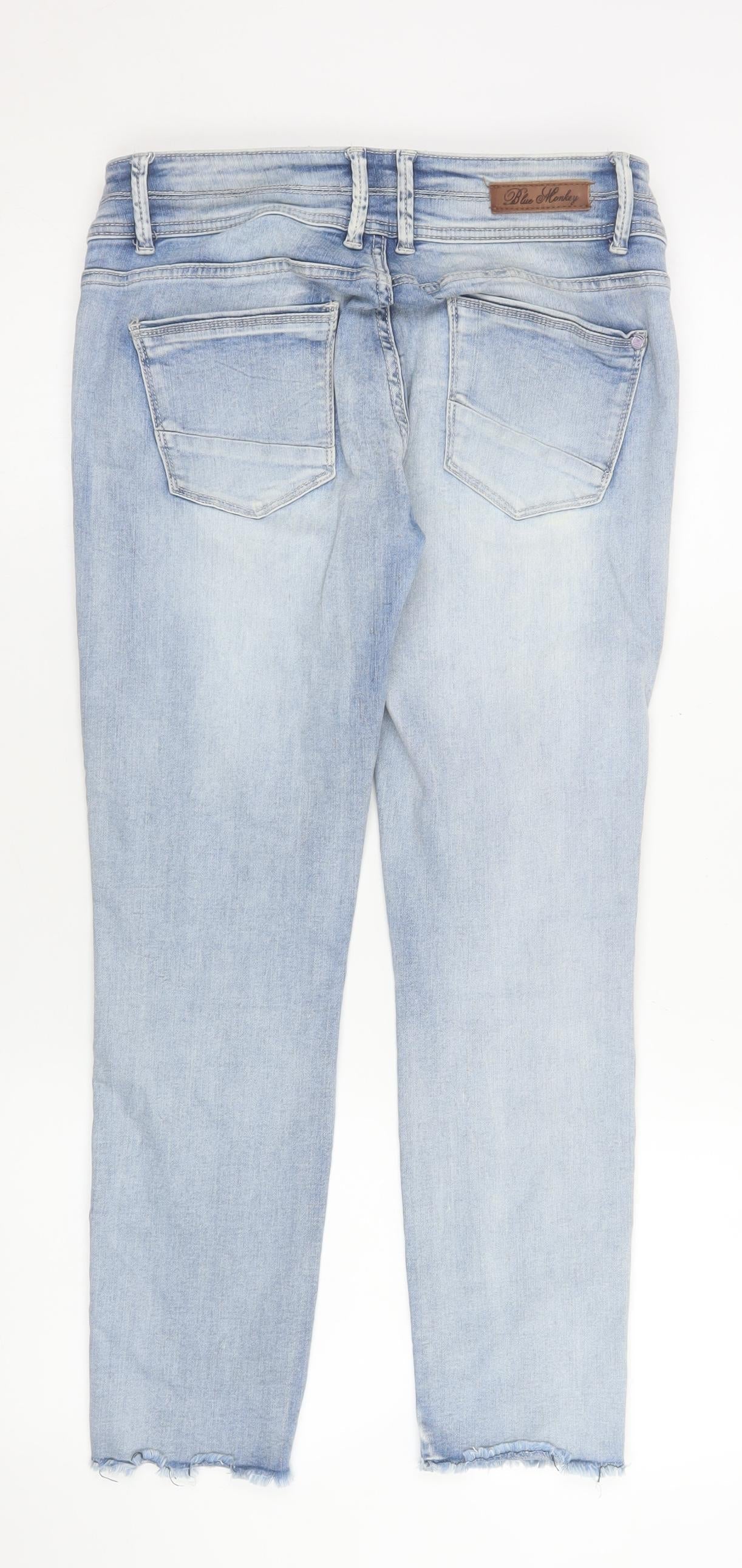 Womens UK Size 12 Blue Monkey Slim Fit Skinny Blue Jeans